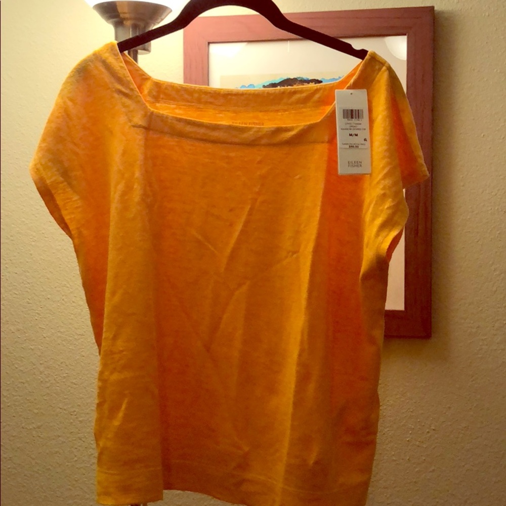 Eileen Fisher Square Neck Cropped Tee